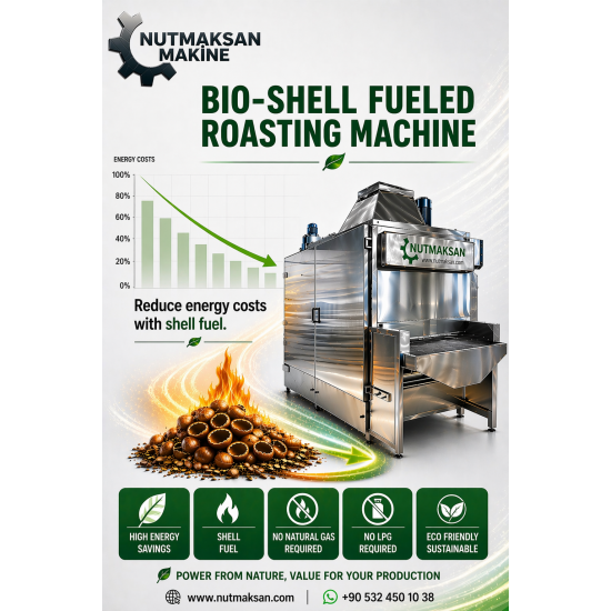 100-350 Kg/h Bio-Shell Fueled Roasting Machine (NUT 3000CS)